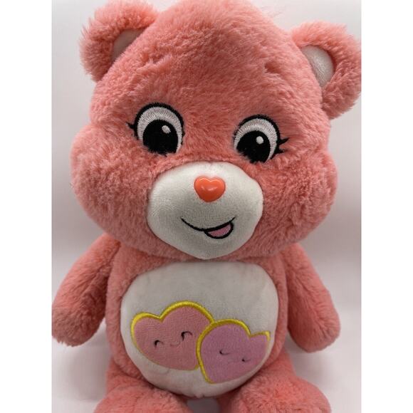 Loves A Lot Bear Care Bears 13" Pink Plush Stuffed Animal Two Hearts Tummy 2020 - Picture 2 of 6